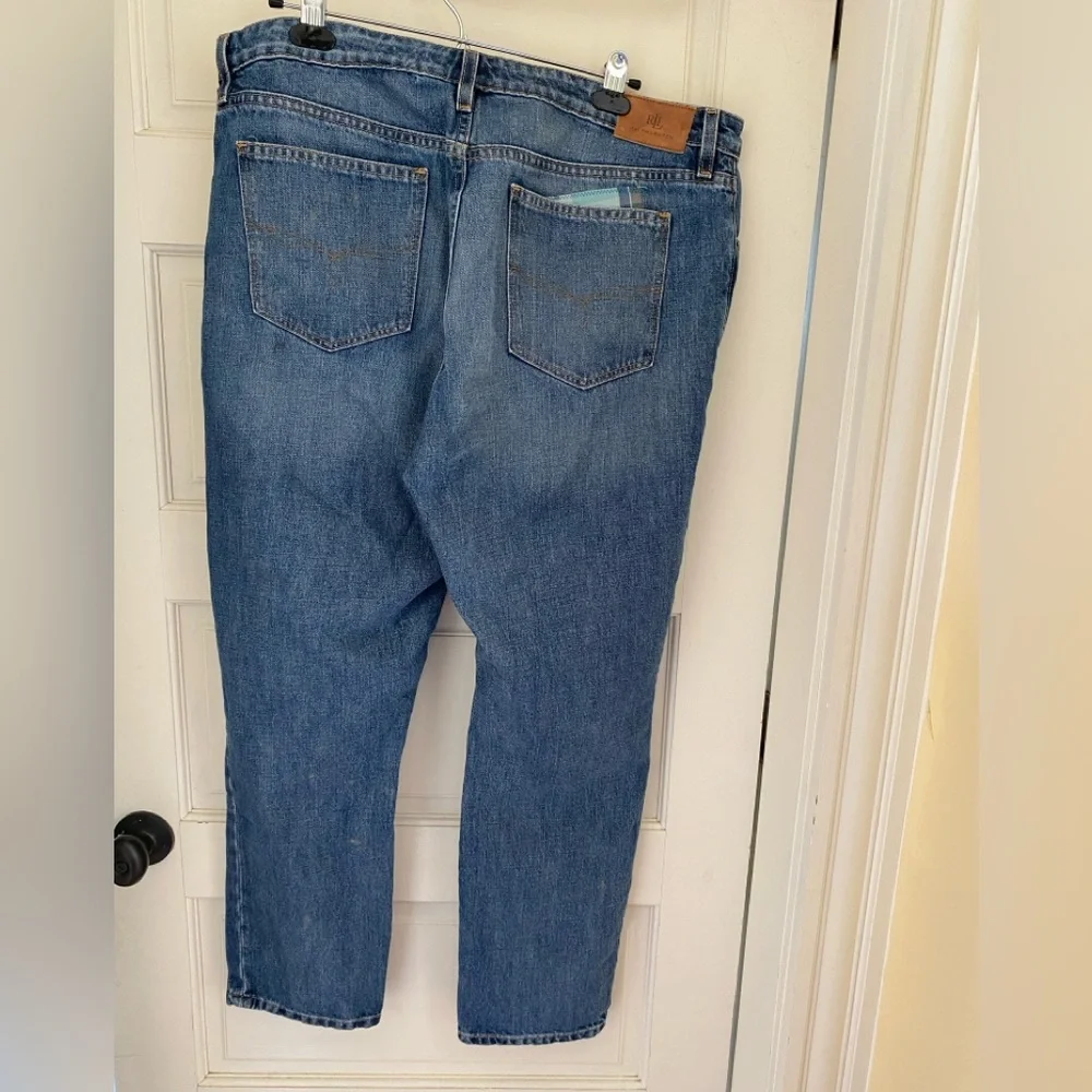 Lauren Ralph Lauren 100% Cotton Patchwork Boyfriend Jean Size 14